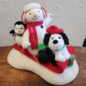 2007 Hallmark Jingle Pals SLEIGH RIDE Sled Singing Snowman Animated Moving Xmas